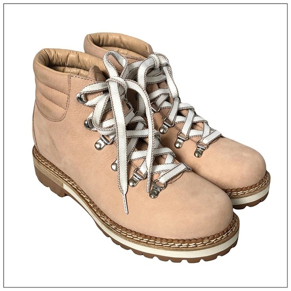 New La Montelliana Nude Italian Leather Marlena Hiker Boot Size 39 - Picture 2 of 10